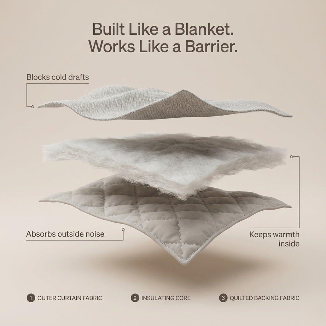 Cürta™ - Thermal Insulating Curtains for Warmth & Noise Reduction